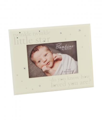 Twinkle Twinkle Frame with Crystals, Baby Gift, Cancer Research UK