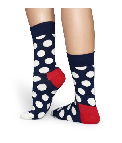 Happy Socks Big Dot Navy & White Socks