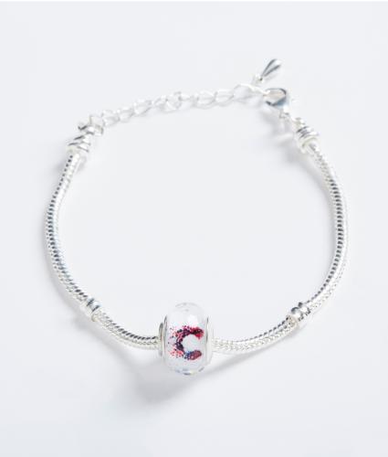 Silver Bracelet with Cancer Research UK Bead