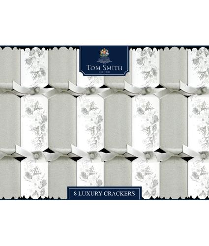 Tom Smith 8 Silver & White Luxury Christmas Crackers