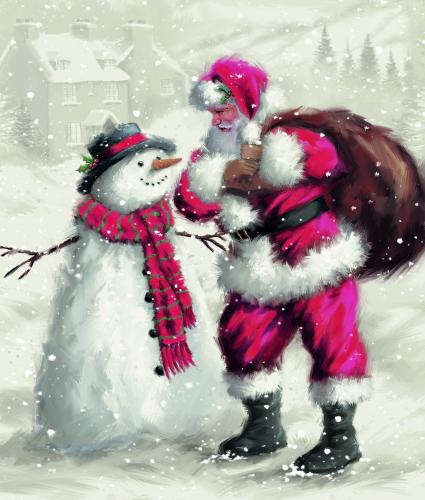 winter friends cancer research uk christmas card 