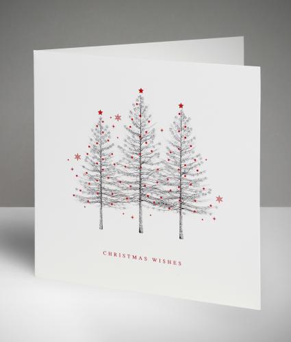 Sparkling Trio Christmas Cards, Pack of 20