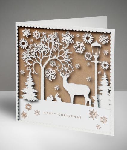 Stag Silhouette Christmas Cards, Pack of 10