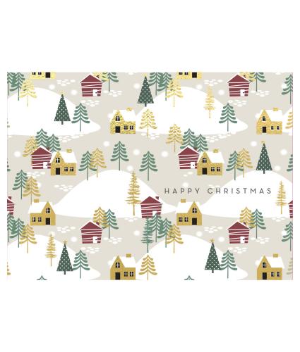 Winter Village Duo Christmas Cards - Pack of 16
