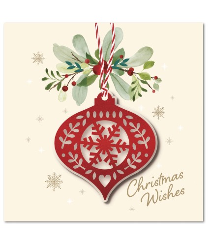 Bauble Decoration Christmas Cards - Pack of 10