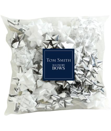 Tom Smith 30 Luxury Silver Wrapping Bows