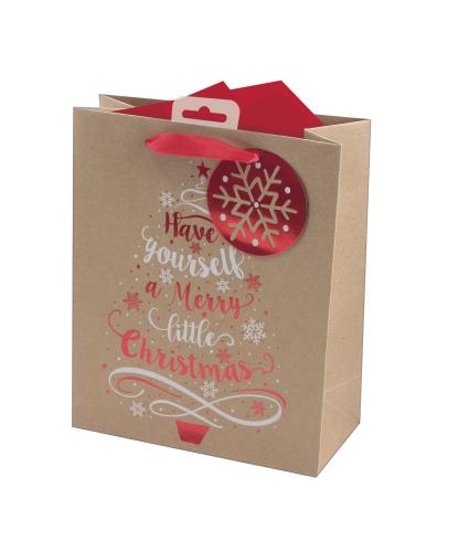 Have Yourself A Merry Little Christmas Kraft Paper Gift Bag - Medium