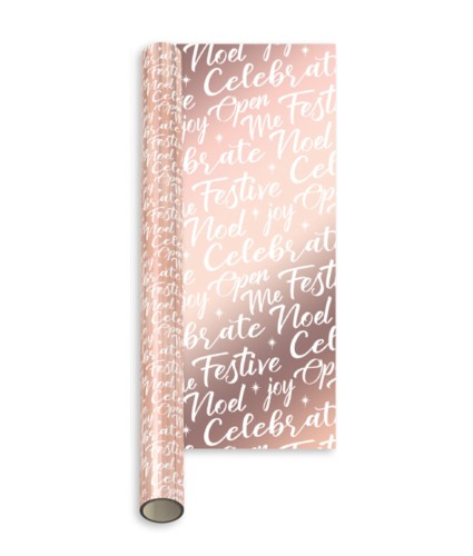 Rose Gold Greetings Lux Foil 1.5m Christmas Wrapping Paper