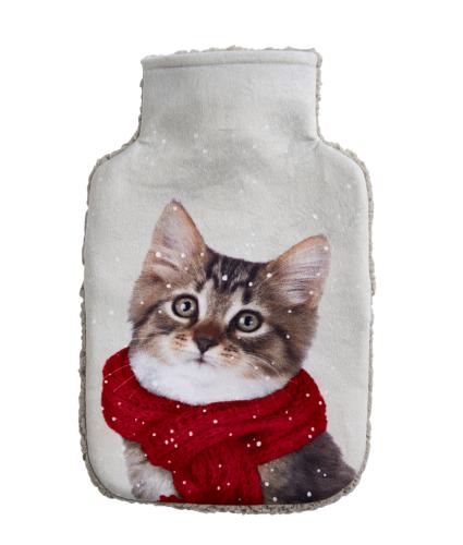 Winter Cat Hot Water Bottle