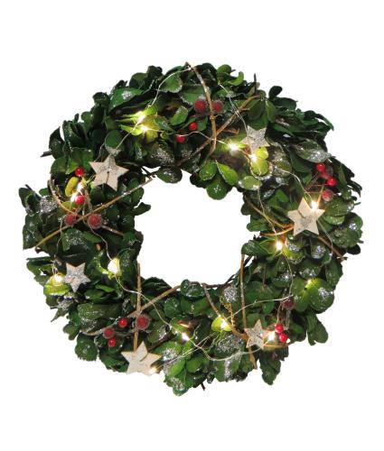 LED Lit Eucalyptus Christmas Wreath