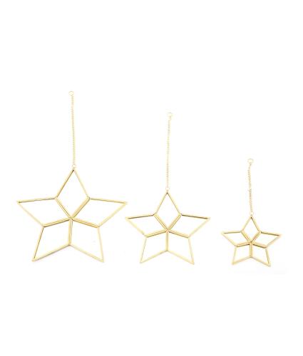 Mirrored Star Set of 3 Hanging Decorations