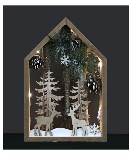 Wooden LED Lit Winter Wonderland Scene Decoration