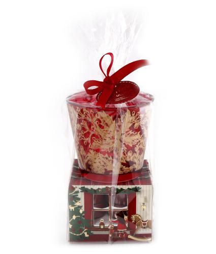 Spiced Apple & Cinnamon Scented Tealight and Holder Gift Set
