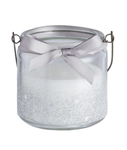 Silver Glitter Candle Pot