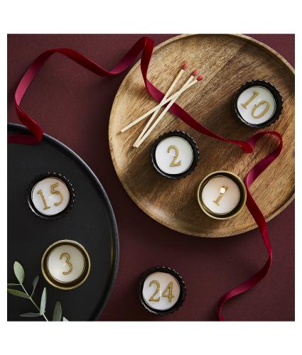 Advent Tealight Candles in Gold