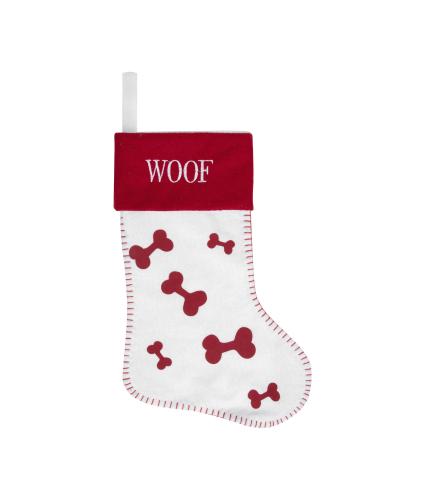 Woof! Red & White Dog Stocking