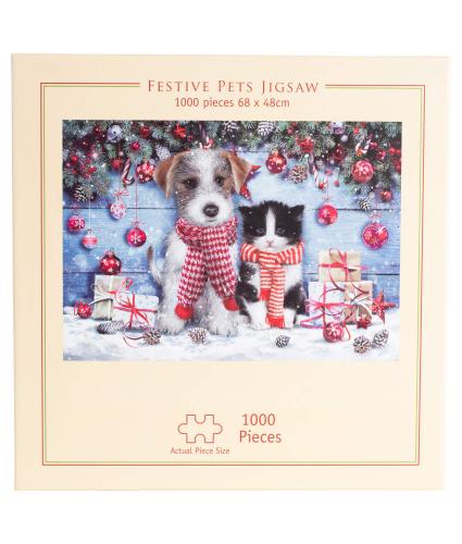 Festive Pets 1000-Piece Jigsaw Puzzle