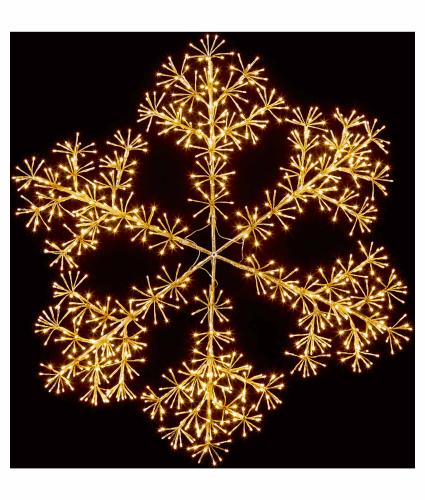 Premier 1.5m Starburst Snowflake LED Decoration - Gold
