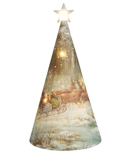 Dashing Through the Snow Light Up Cone and Star Decoration