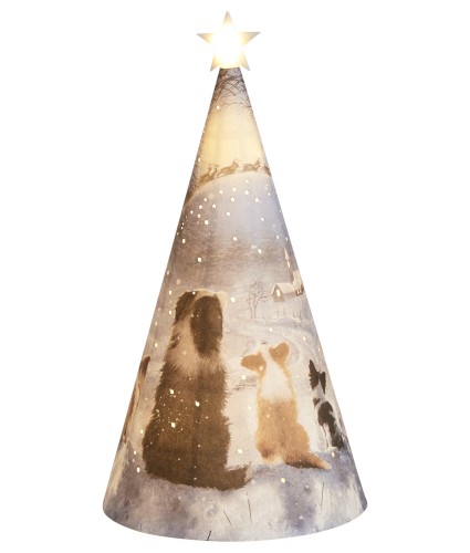 Enchanting Scene Light Up Cone and Star Decoration