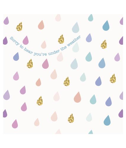 Raindrops Get Well Greetings Card