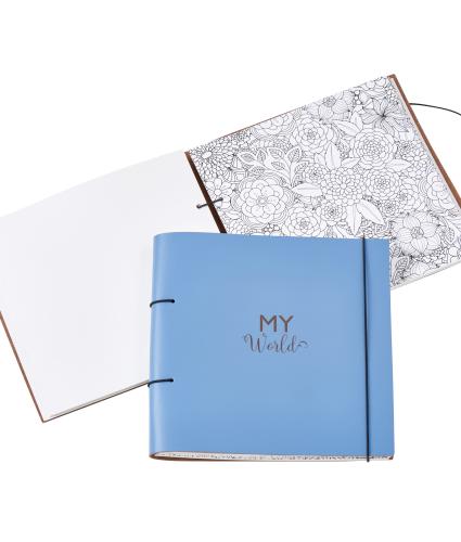 Artbox Recycled Leather Planner and Scrapbook in Sky Blue