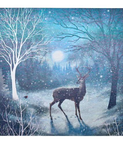 Moonlit Stag Christmas Cards - Pack of 20