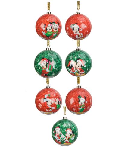 Disney® Mickey & Minnie Mouse Christmas Baubles - Set of 7 