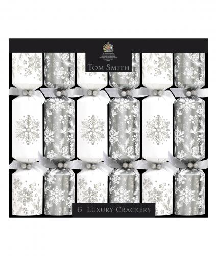 Silver and white luxury crackers, cancer research uk
