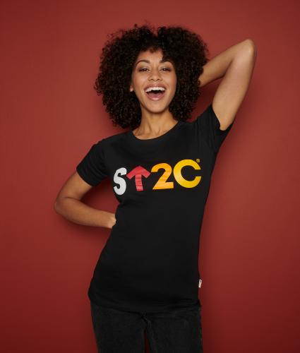Stand Up To Cancer Women's Short Logo Black T-shirt