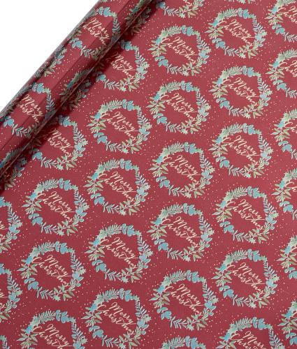 Tom Smith Red Festive Foliage Wrapping Paper