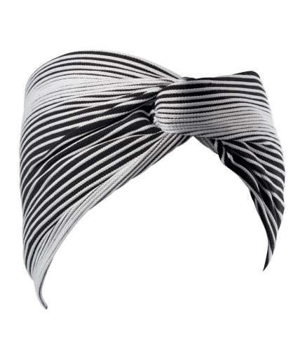 Hipheadwear® Twist Headband in Black & White Stripe 