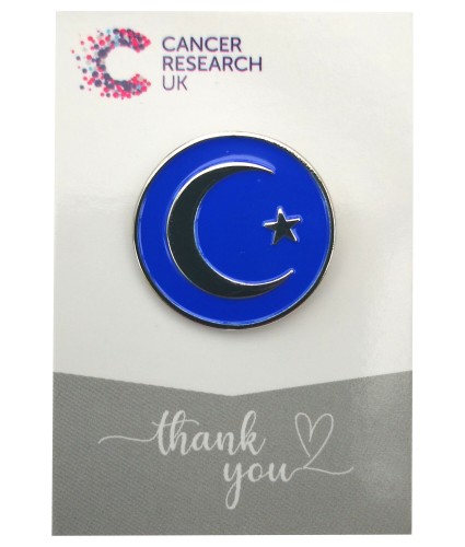 Crescent Moon and Star Pin Badge Wedding Favour - Blue