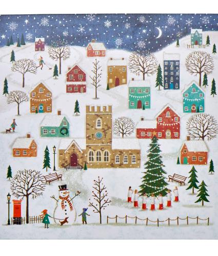 Wintery Village Christmas Cards - Pack of 20
