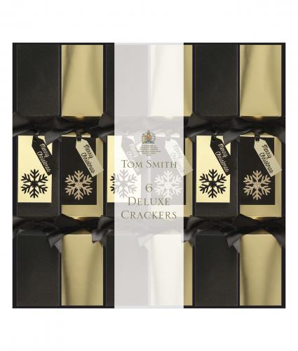 Deluxe Black and gold square crackers, cancer research uk