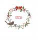 Contemporary Wreath & Robin Christmas Cards - Pack of 10