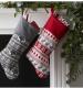 Knitted Grey Scandi Christmas Stocking Insitu
