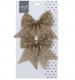 Natural Jute Star Print Bow Twin Pack - Silver