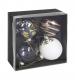 White & Gold Glass Baubles - Set of 4