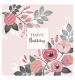 Pink Illustrative Floral Birthday Card