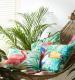 Tropical cushions in hammock