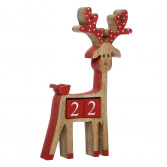 Mini Wooden Advent Reindeer Cancer Research UK Christmas Gift