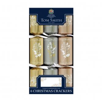Tom Smith 6 Mixed Metallics Dinner Cube Christmas Crackers