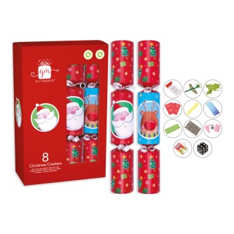 Novelty Festive Character Christmas Crackers - 8 Pack