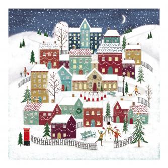 Moonlit Village Christmas Cards - Pack of 10
