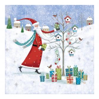 Santa Dressing Tree Christmas Cards - Pack of 10