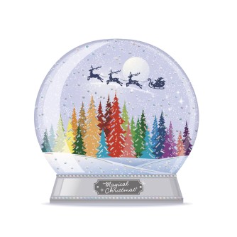 Rainbow Snowglobe Christmas Cards - Pack of 10