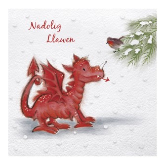 Dafydd the Dragon Welsh Bilingual Christmas Cards - Pack of 10