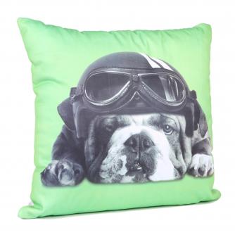 Captain Britain Bulldog Lime Cushion, Cancer Research UK