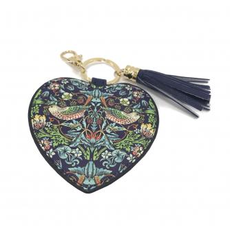 William Morris Strawberry Thief Faux Leather Keyring